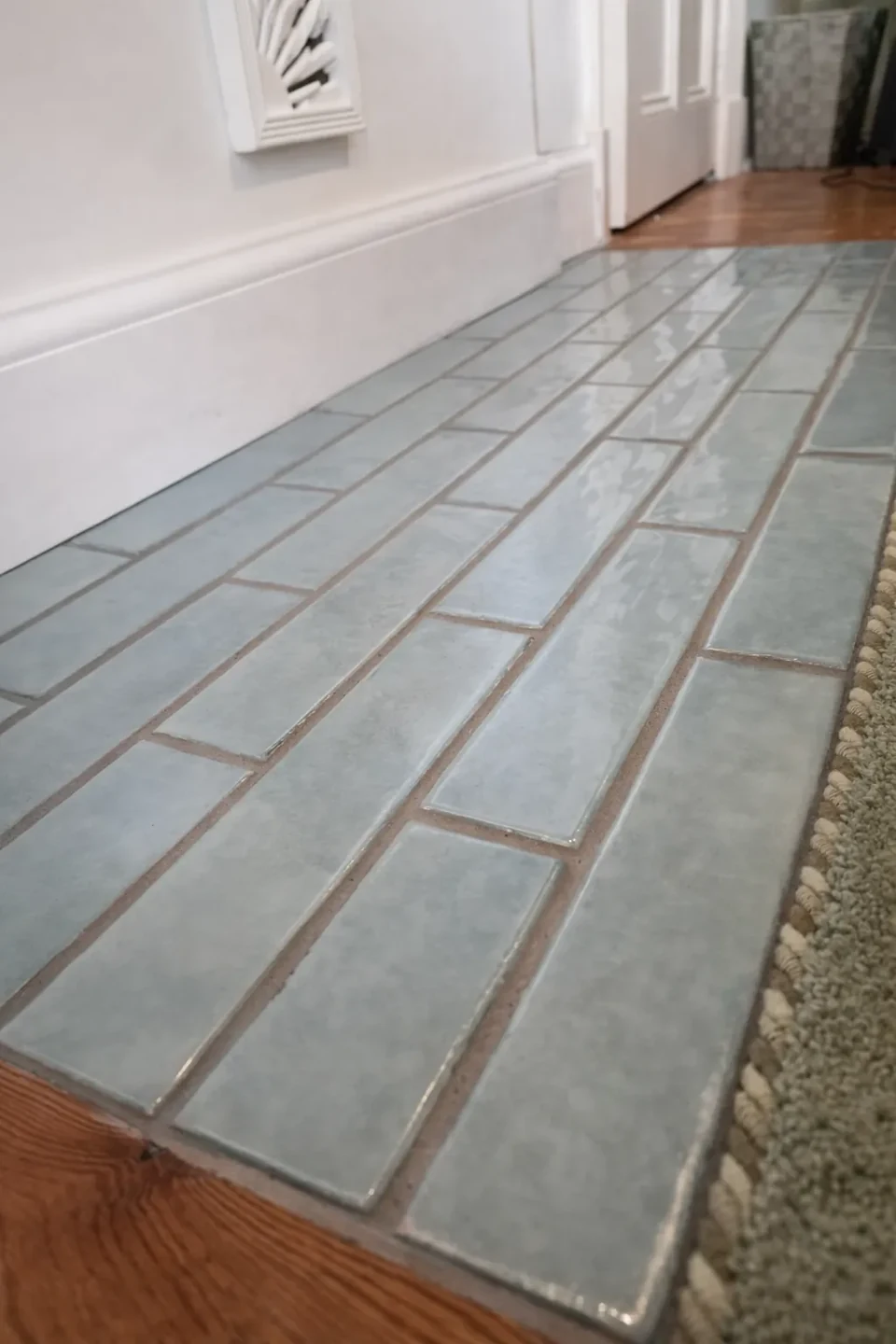 Floor installation in progress.