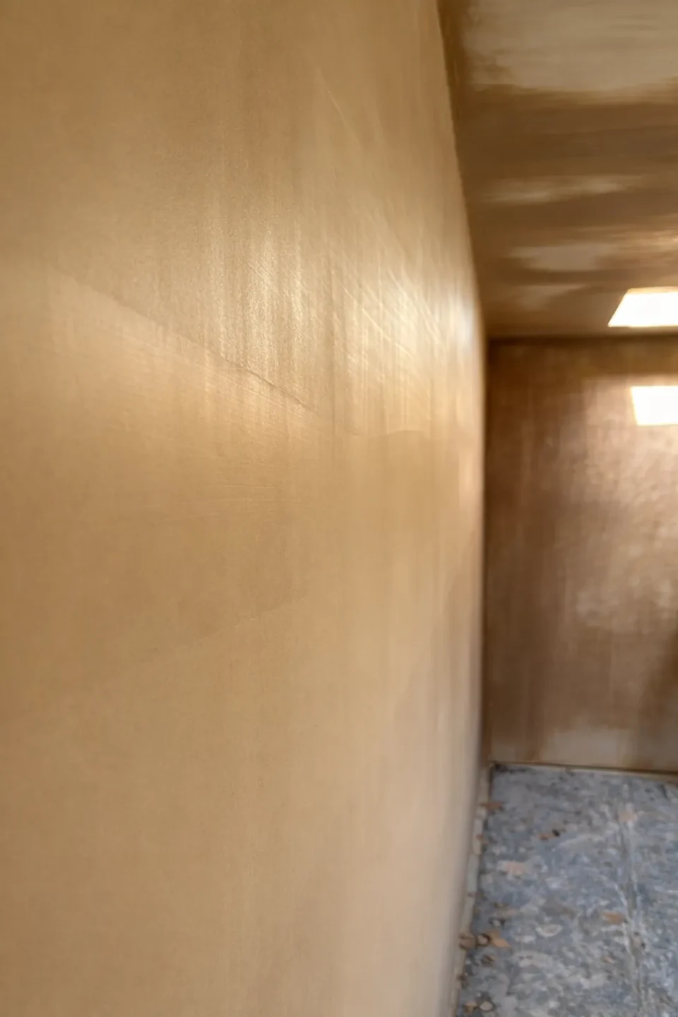 Fresh plaster in a hallway