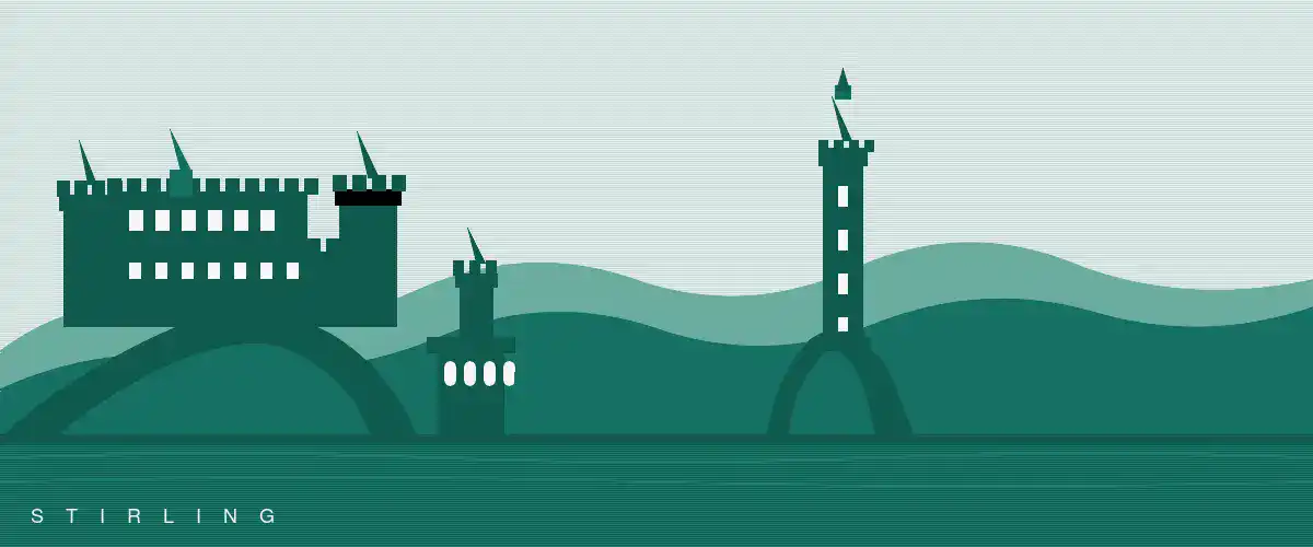 Stirling skyline with Stirling Castle and the surrounding area